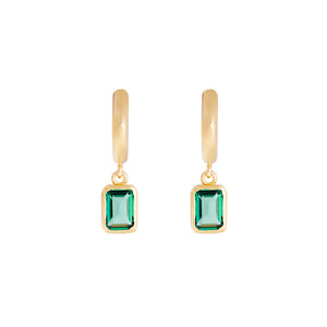 Green Crystal Deco Hoops