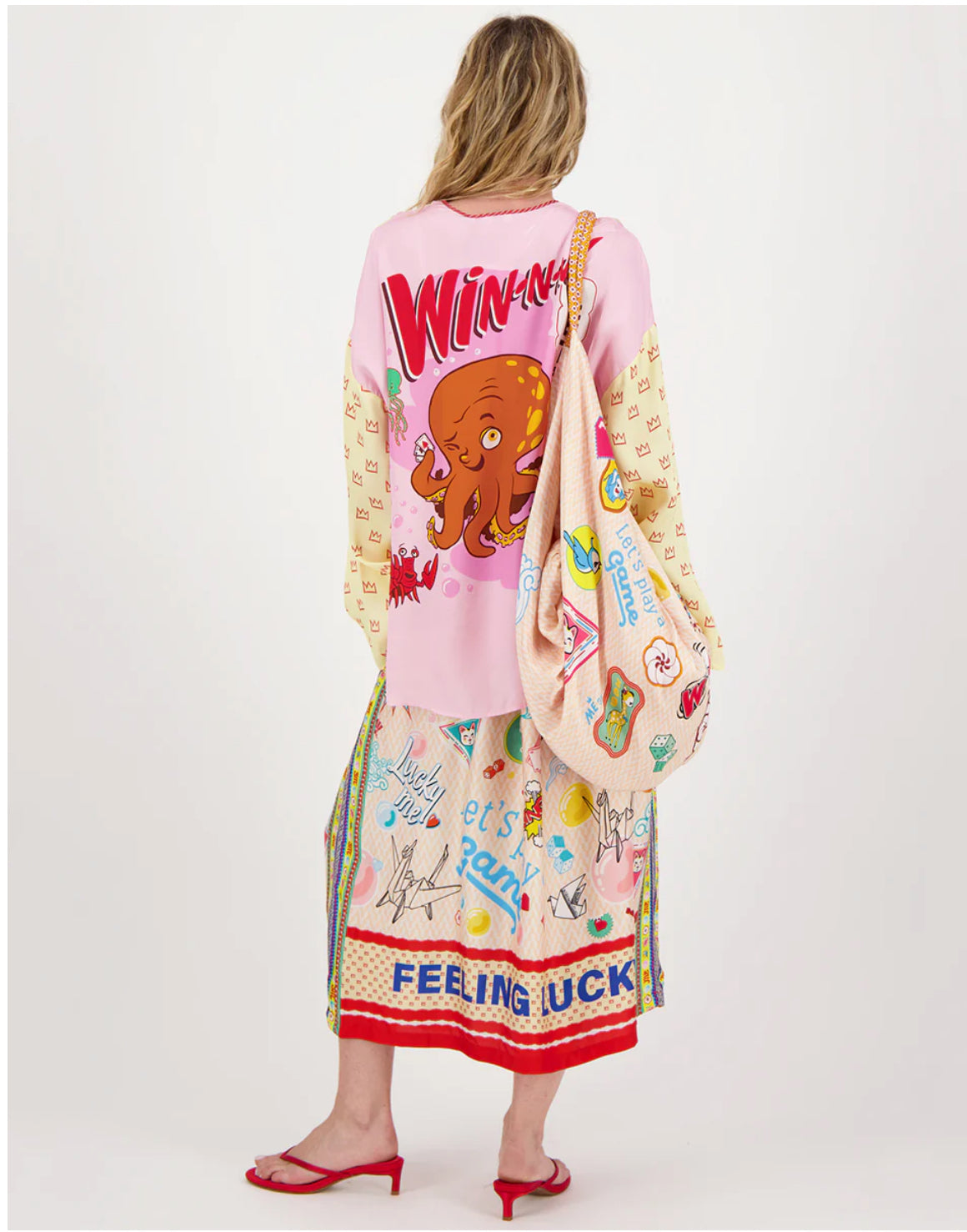 Vanessa Lucky Me Printed Midi Skirt | Size M/L