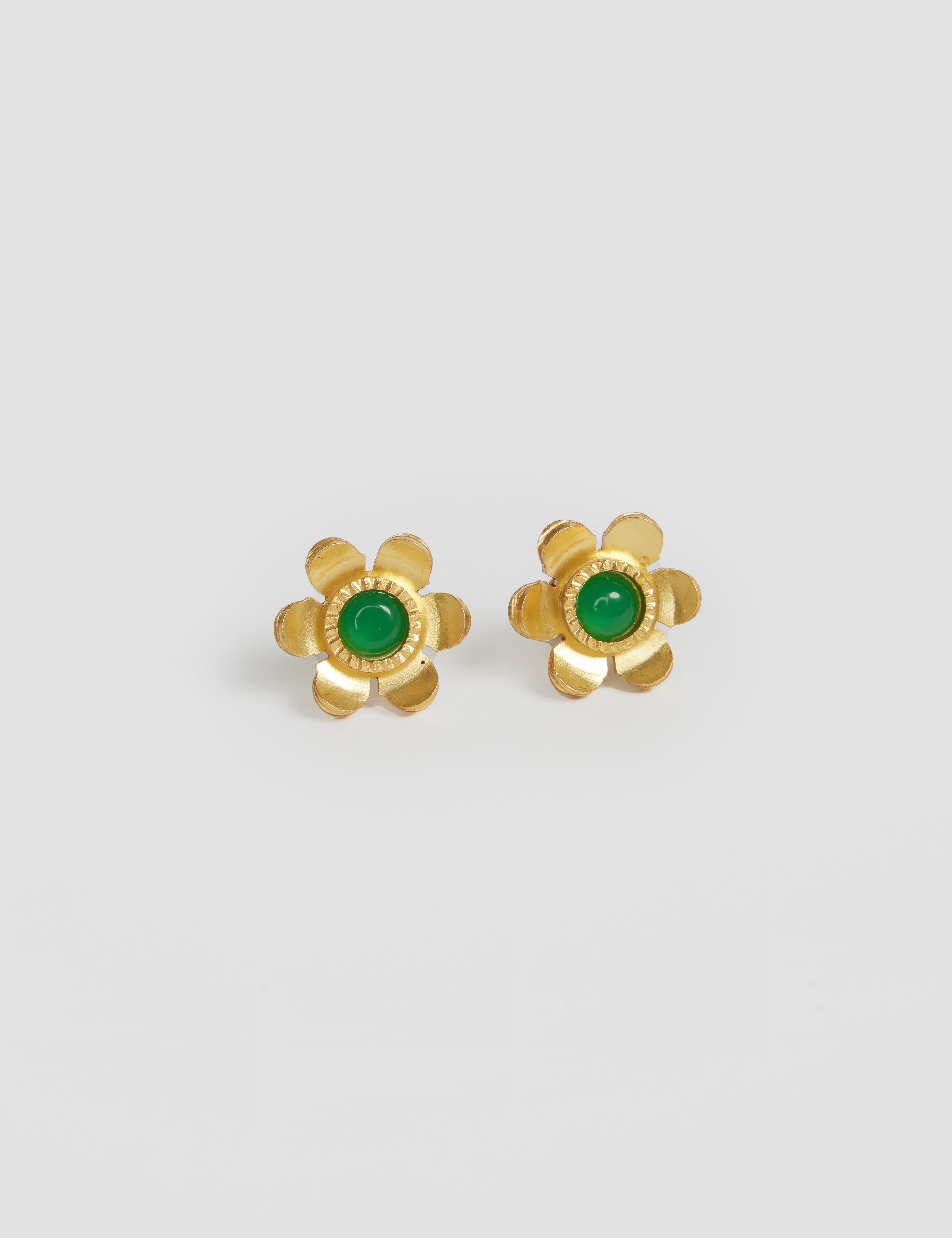 Daisy Green Onyx Earrings