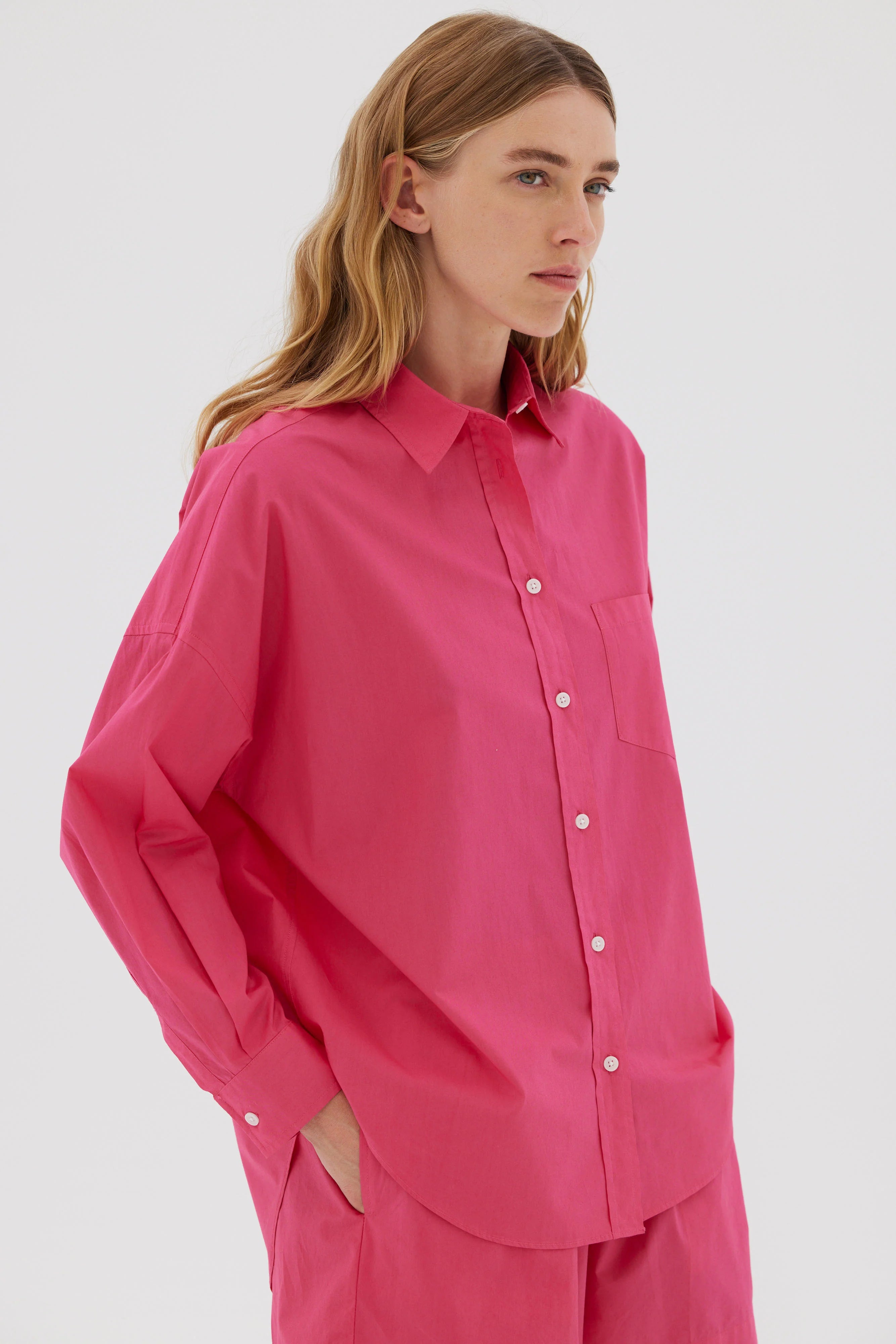 Chiara Classic Shirt - Raspberry -L
