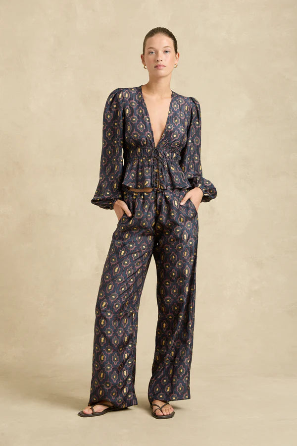 Azra Pant | Ripple Charcoal/Gold