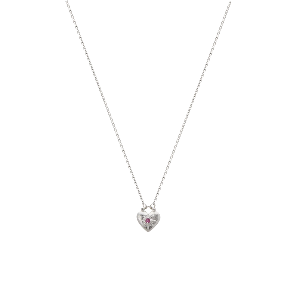 Love You Small Heart Necklace in Sterling Silver
