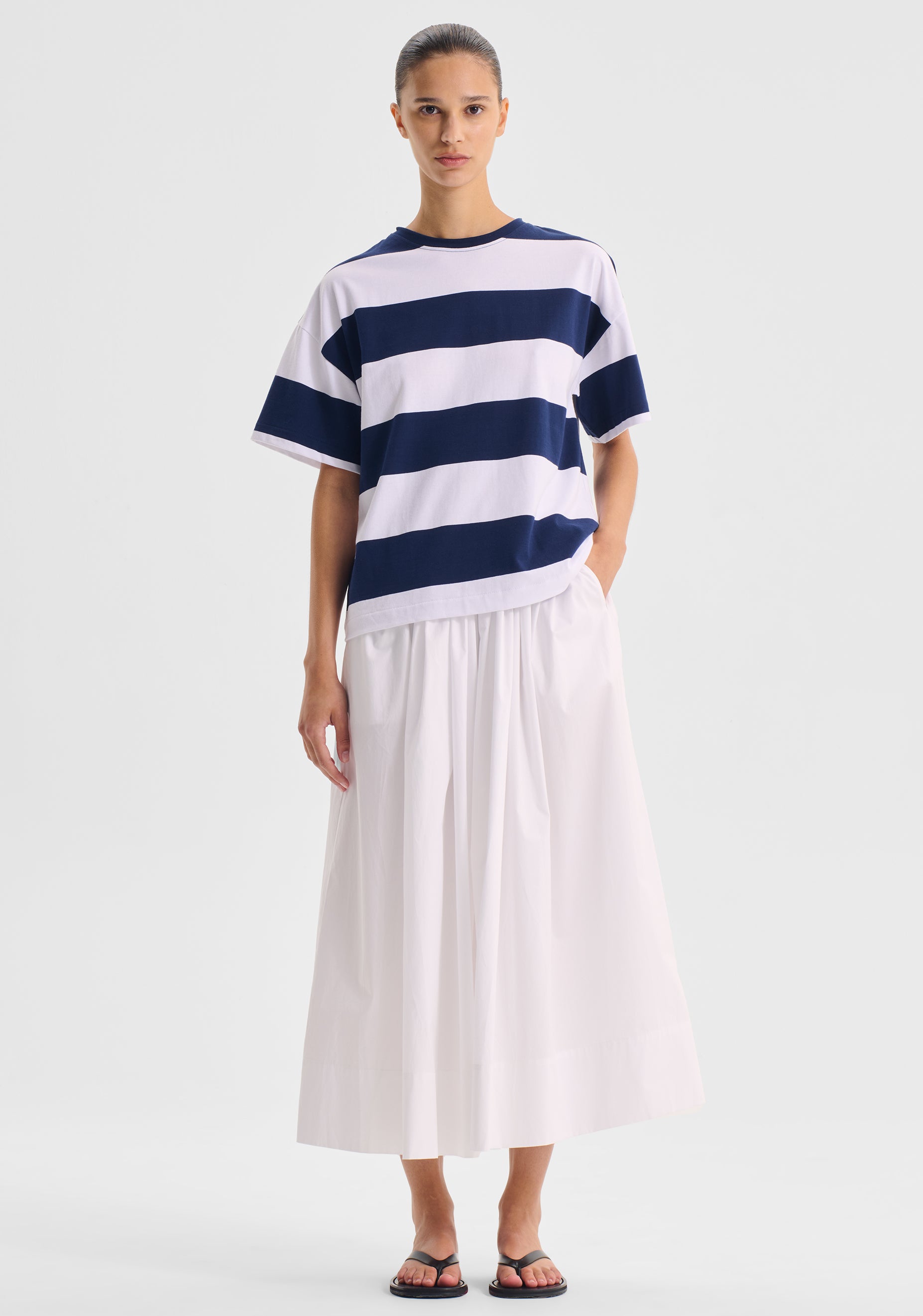 Rory Stripe Tee | Navy