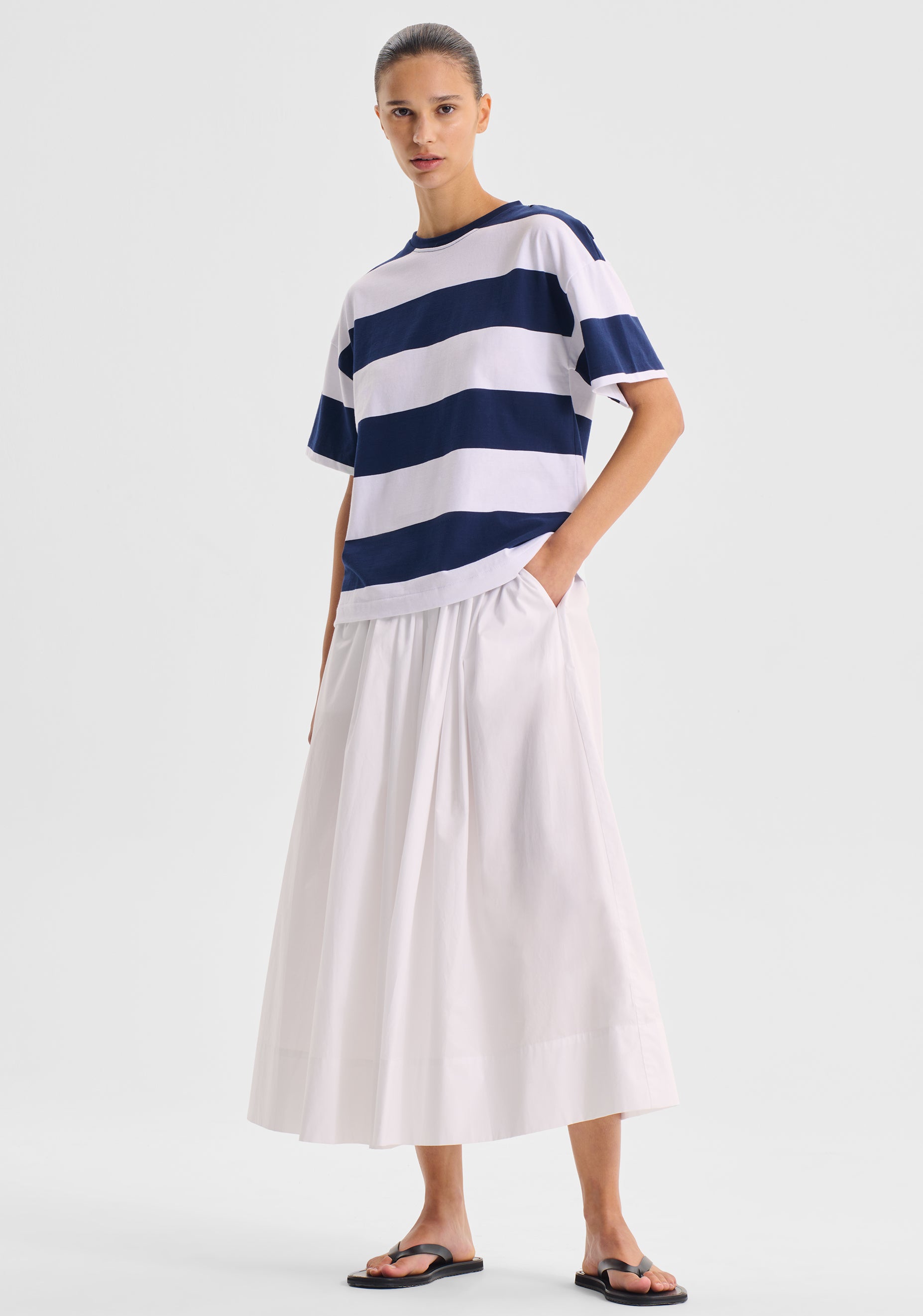 Rory Stripe Tee | Navy