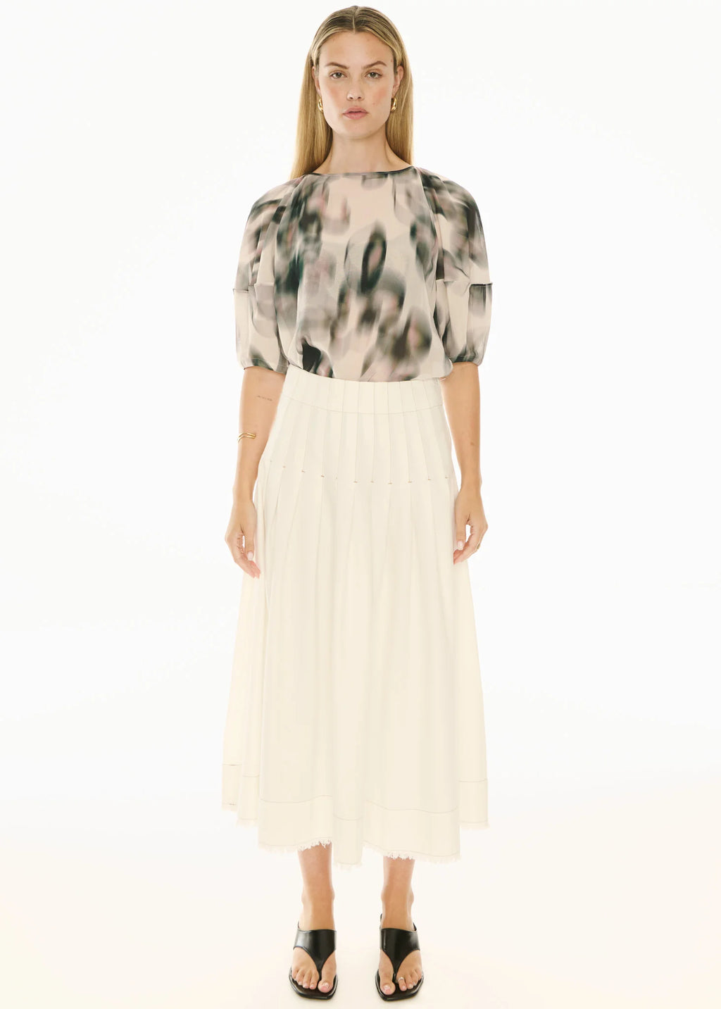 Doyle Denim Skirt | Ecru