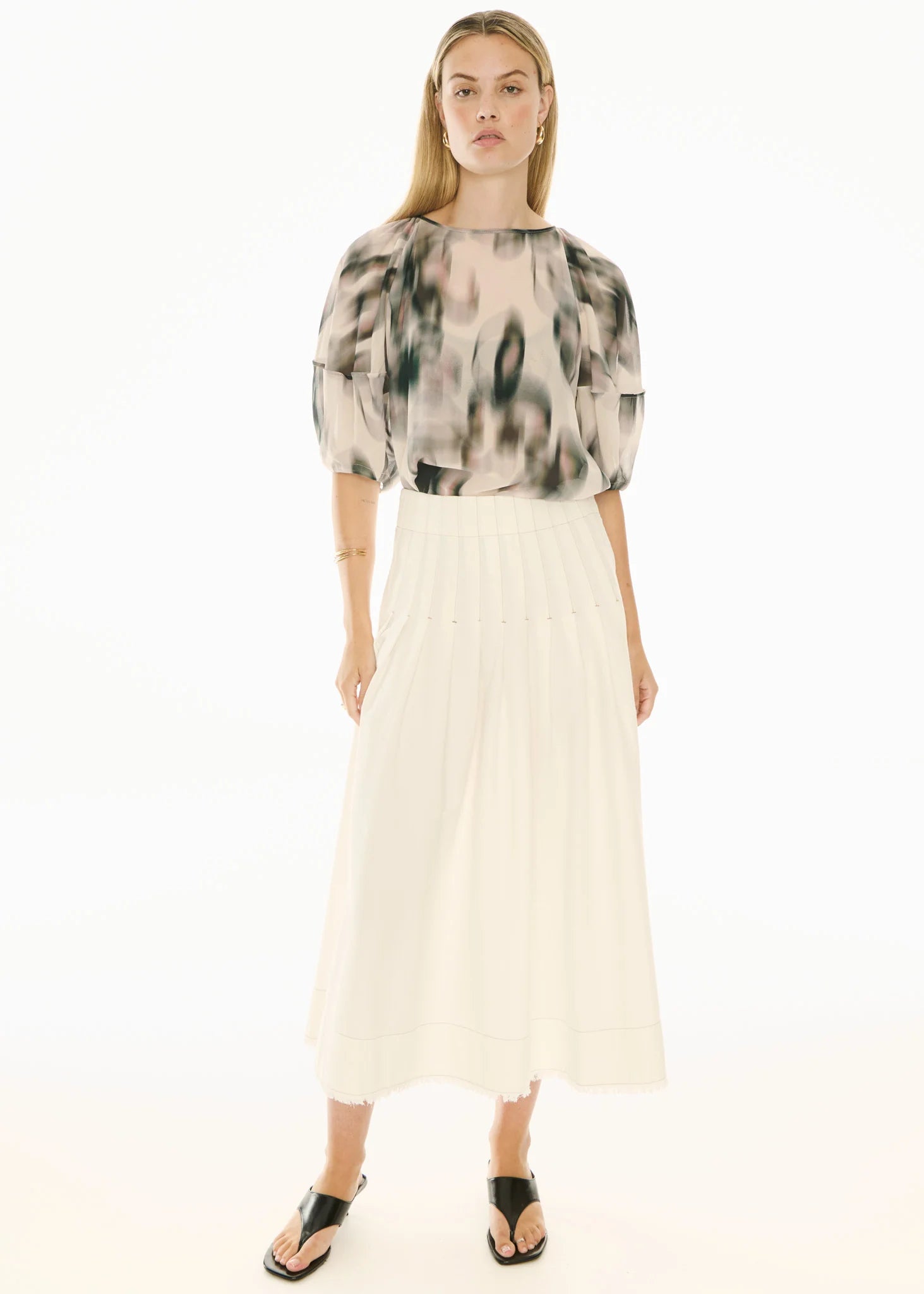 Doyle Denim Skirt | Ecru