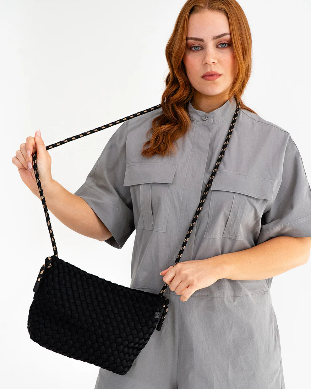 Panama Crossbody Bag | Black Neo Plait