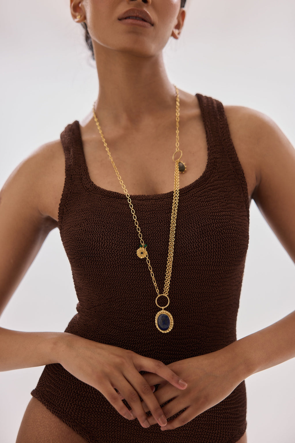 Eclectic Lapis Pendant Necklace