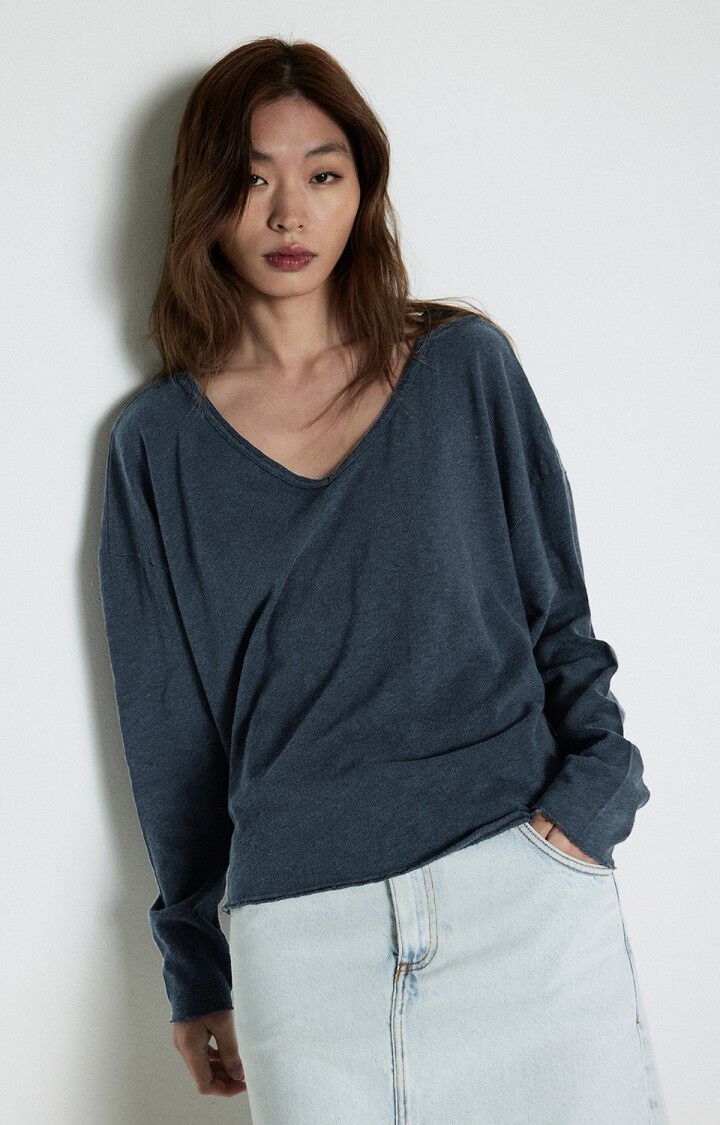 Women's L/S t-shirt Sonoma V-Neck Vintage Navy Blue Size L