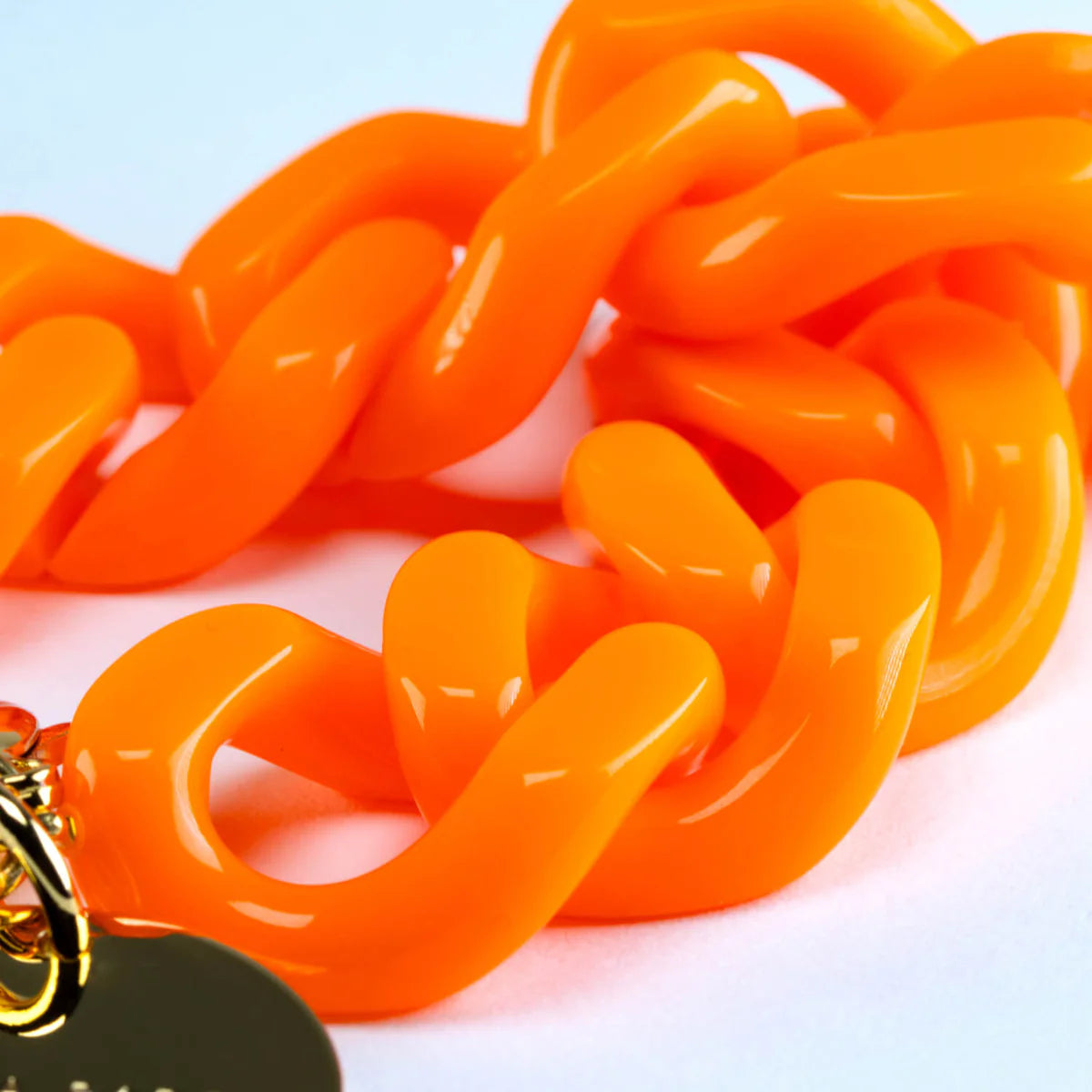 Flat Chain Bracelet - Neon Orange