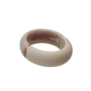 2 Colour Bangle Greige Marble - Matt Light Taupe