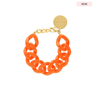 Flat Chain Bracelet - Neon Orange