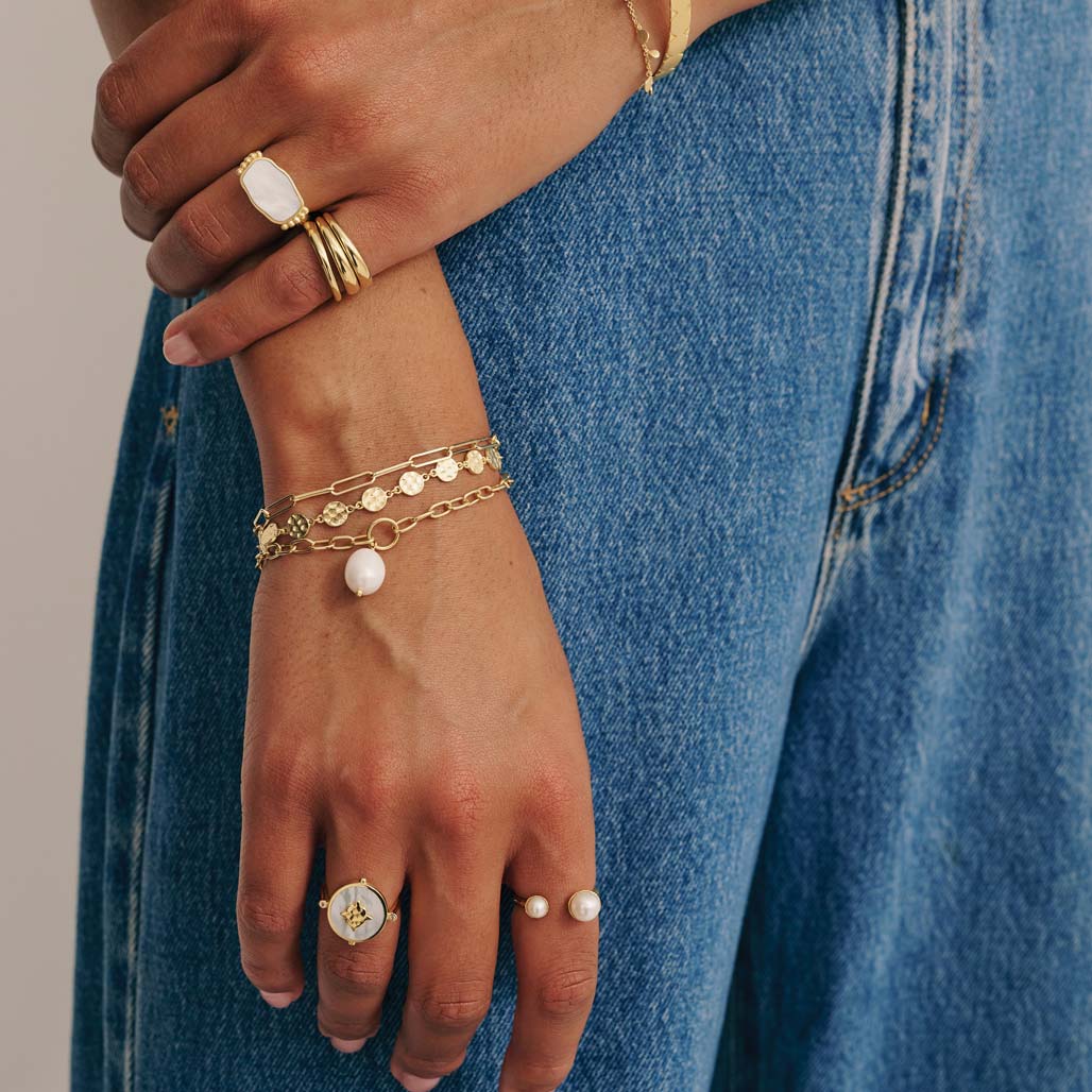 Aphrodite Goddess Pearl Drop Bracelet