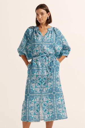 Sojourn Dress - Sapphire Tile