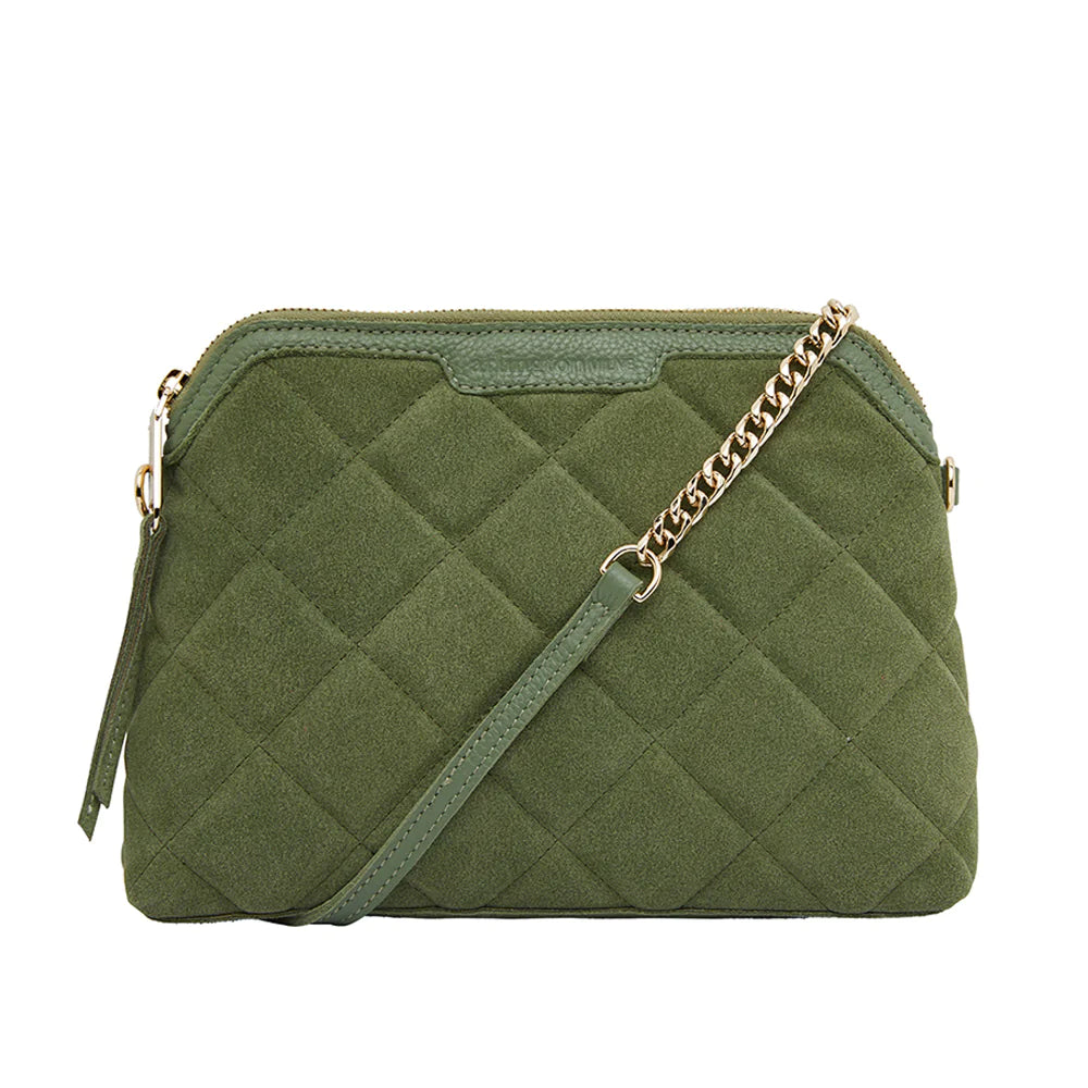 Abigail Bag - Quilted Sage Suede