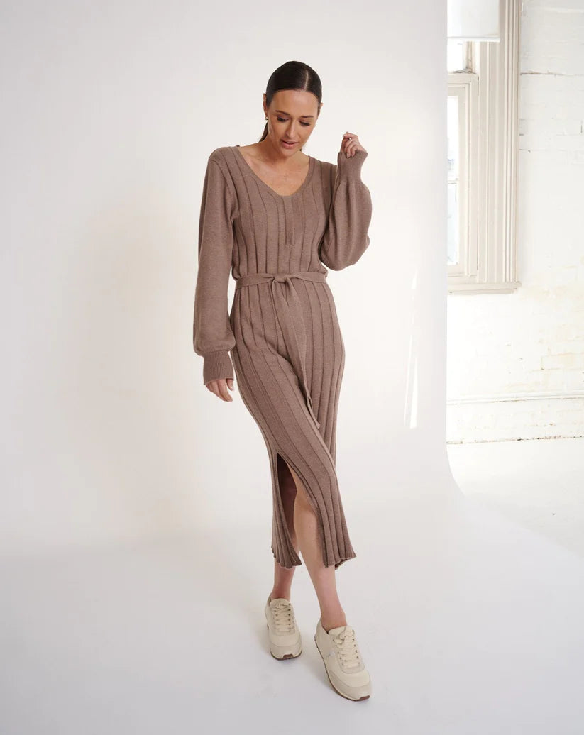 Arabella Knit Dress - Taupe