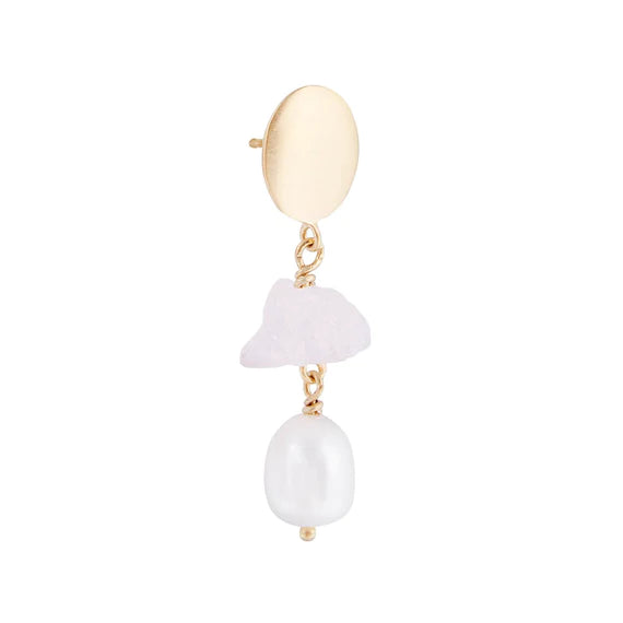 Free-Form Rose Quartz Pearl Drops