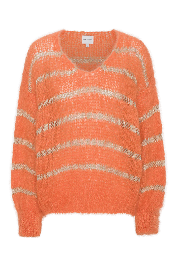 Katie Mohair Knit - Orange with Gold