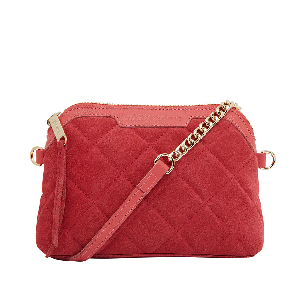 Mini Abigail Bag- Quilted Rose Suede