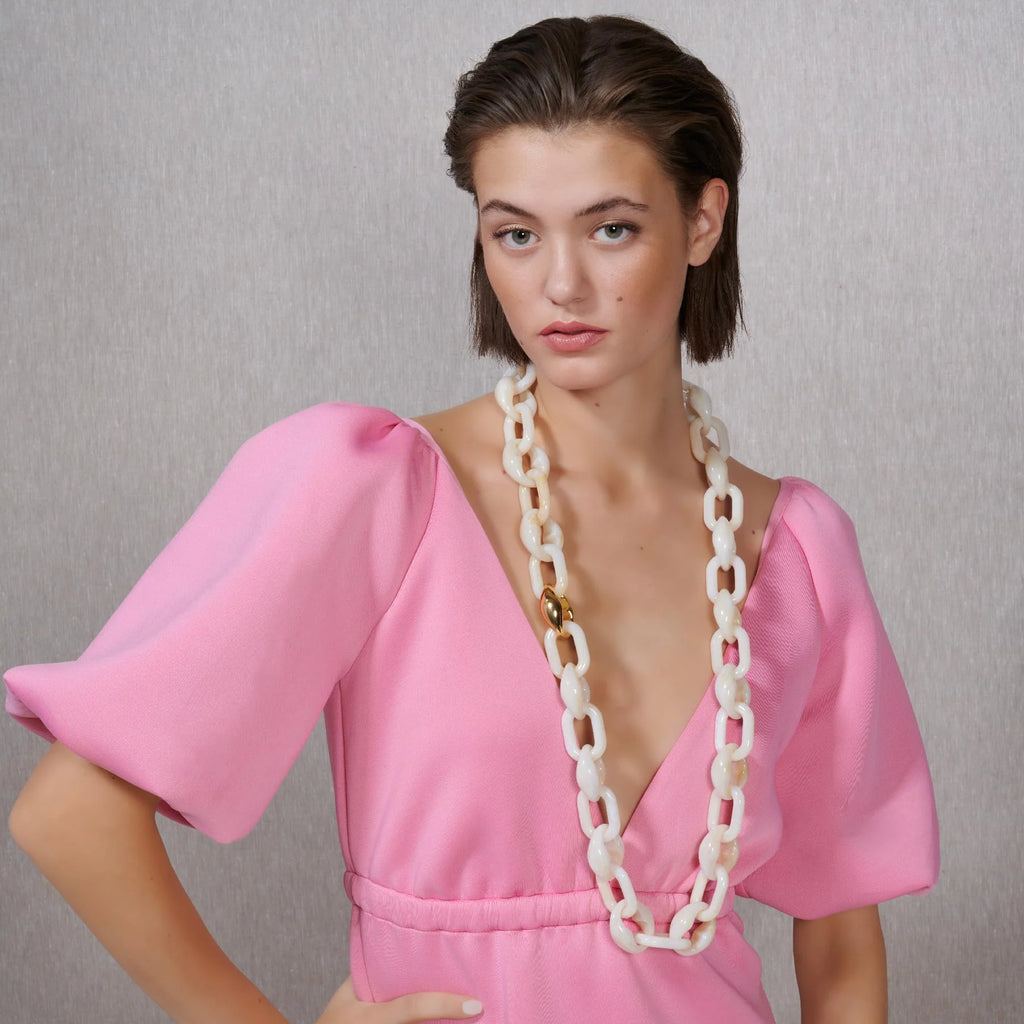 Turtle Long Necklace | Pearl Marble